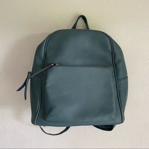 Teal Faux Leather Backpack